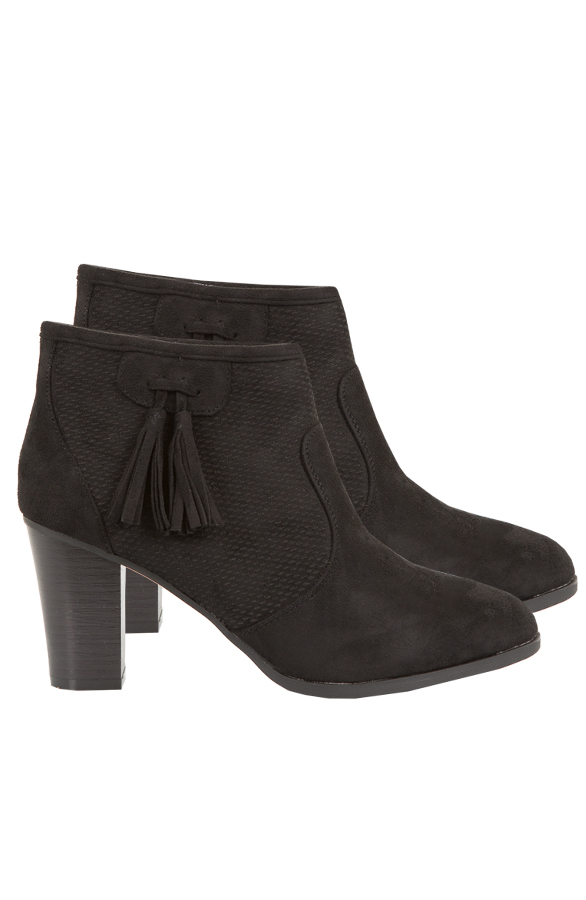 Bella Tassel Booties Black – shoparchief