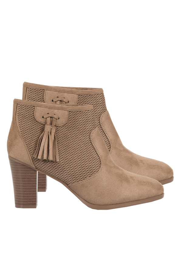 Bella Tassel Booties Taupe – shoparchief