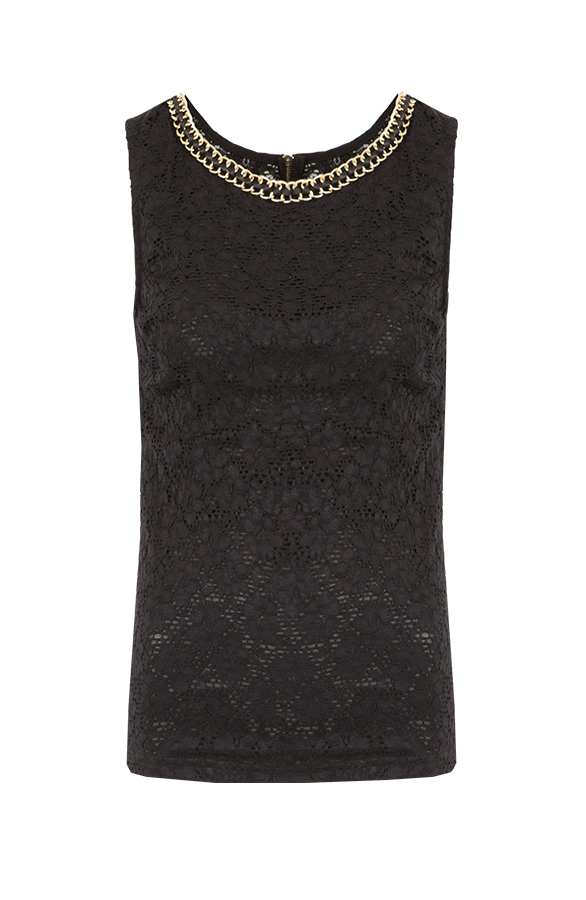 Chain Lace Top Black – shoparchief