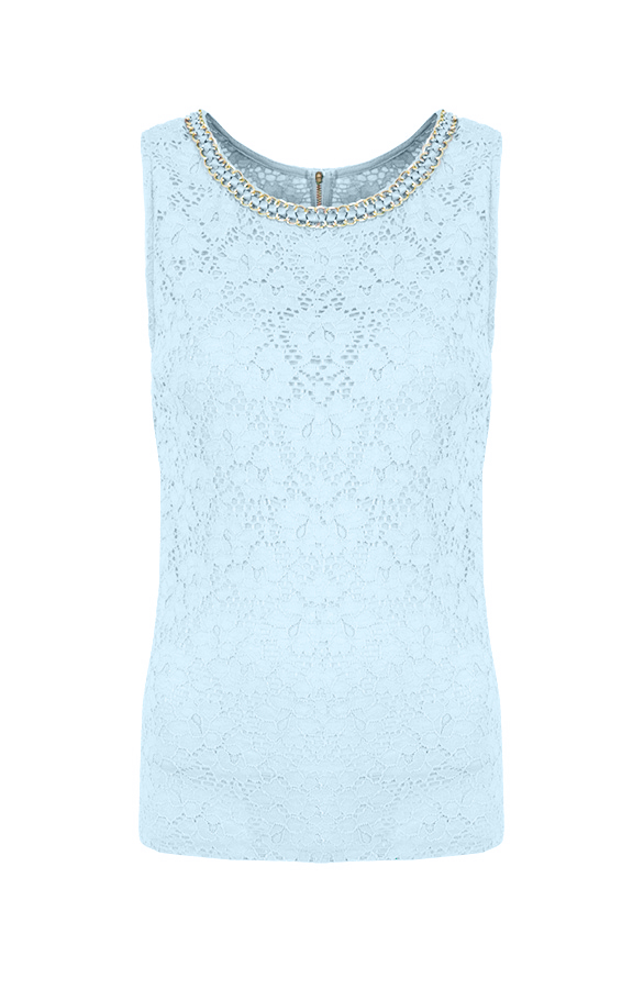 Chain Lace Top Blue – shoparchief
