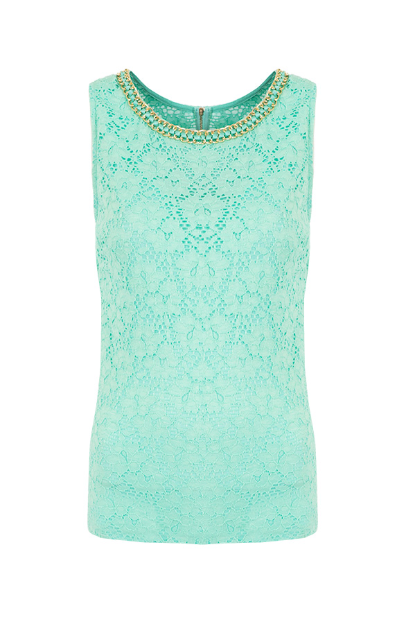 Chain Lace Top Mint – shoparchief