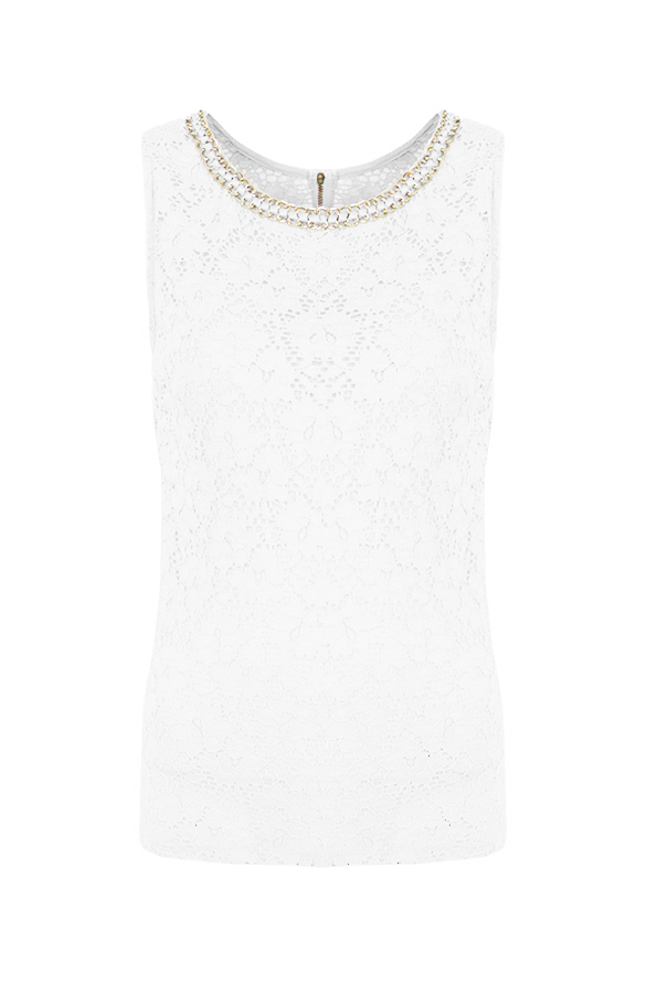 Chain Lace Top White – shoparchief