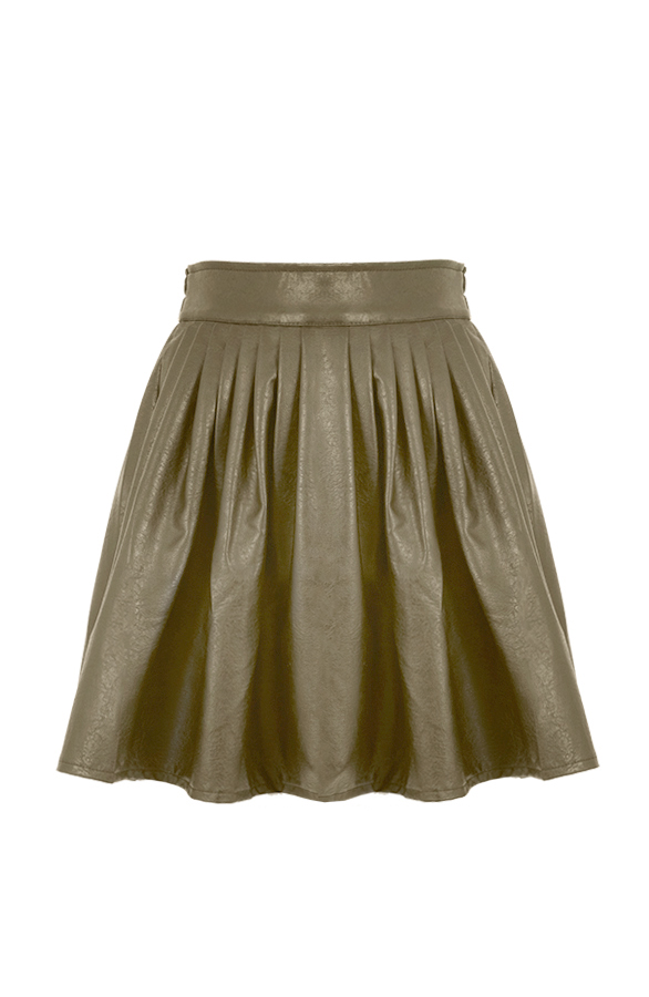 Circle Leather Skirt Army – shoparchief