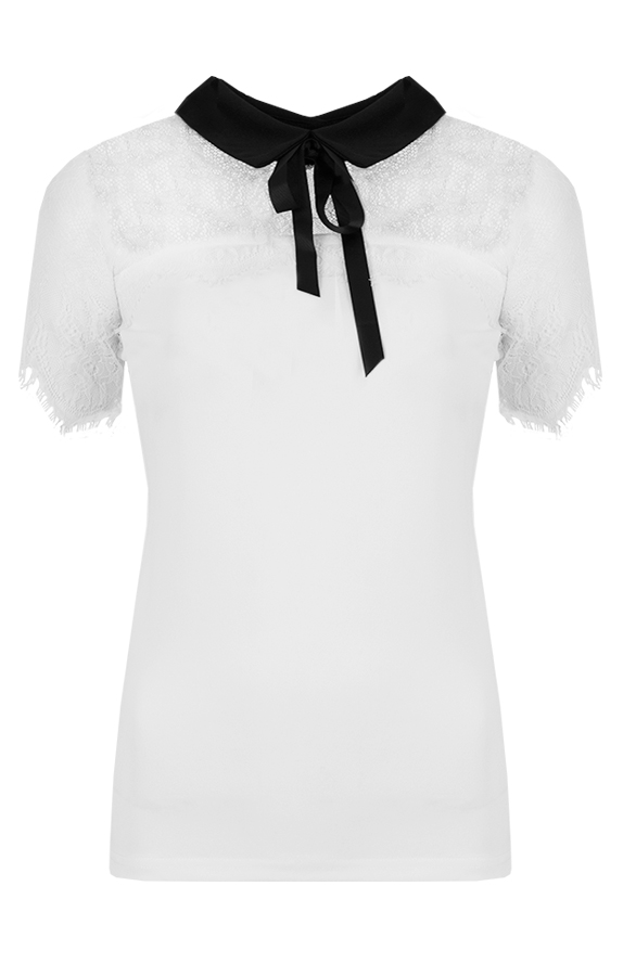 Designer Lace Top Bow White – shoparchief