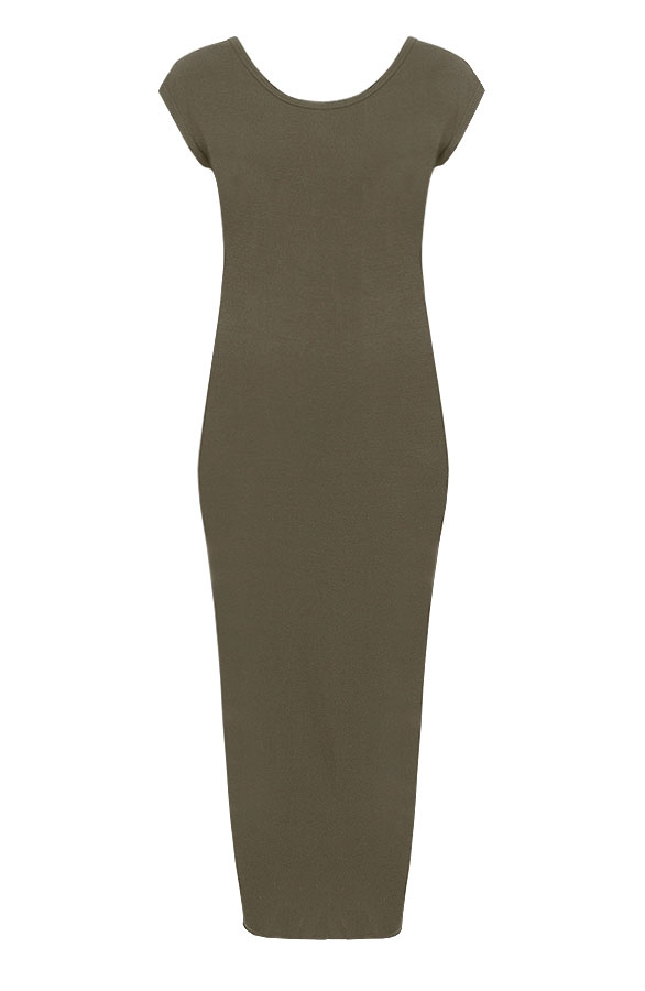 Pencil Split Dress Army – shoparchief