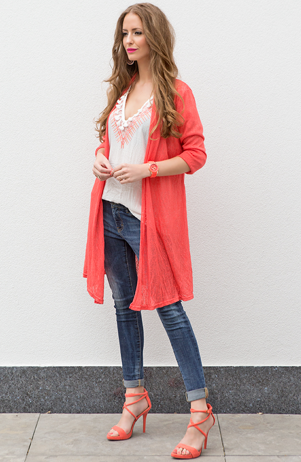Long Cardigan Lover Coral – shoparchief, foto 2