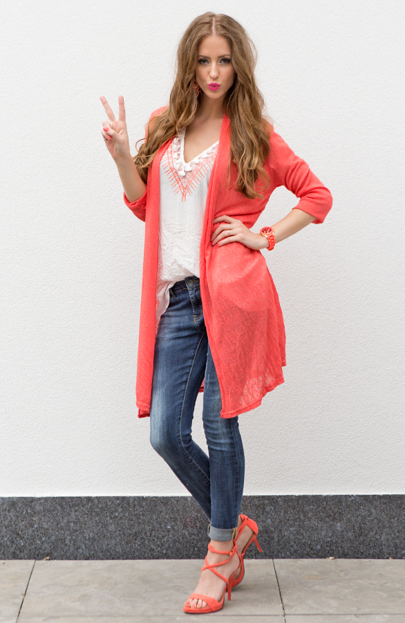 Long Cardigan Lover Coral – shoparchief, foto 6