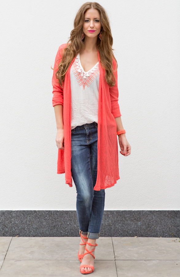 Long Cardigan Lover Coral – shoparchief, foto 4