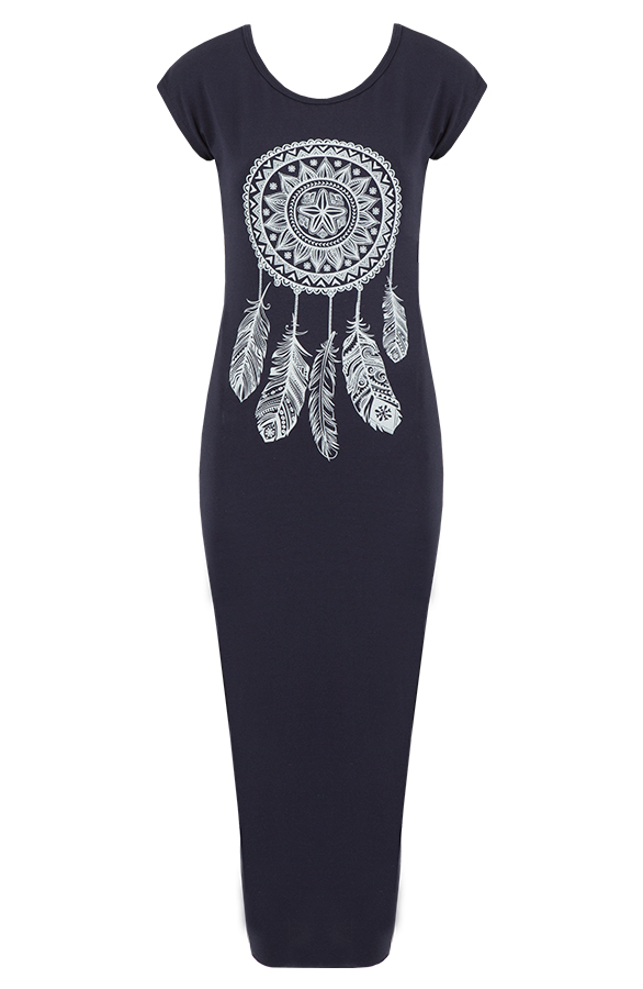 Dreamcatcher Split Dress Navy – shoparchief