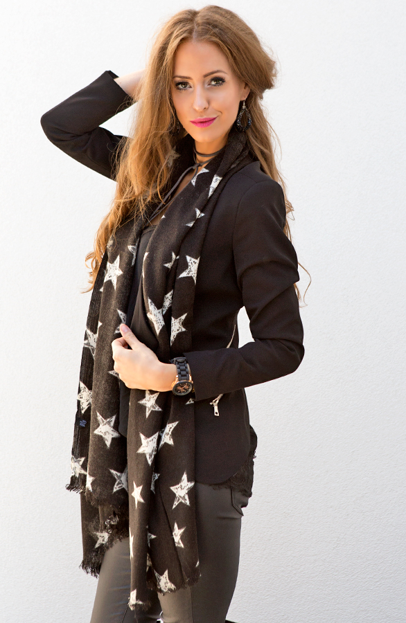 Star Fever Sjaal Black – shoparchief, foto 2