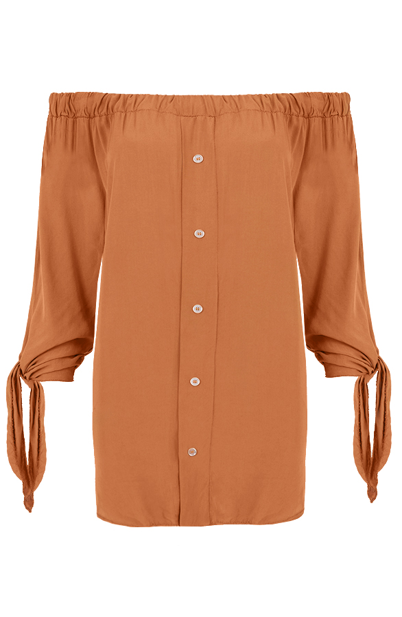 Cognac Strapless Blouse – shoparchief