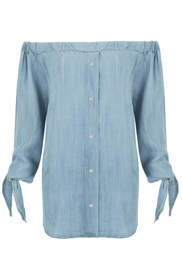 Denim Strapless Blouse – shoparchief