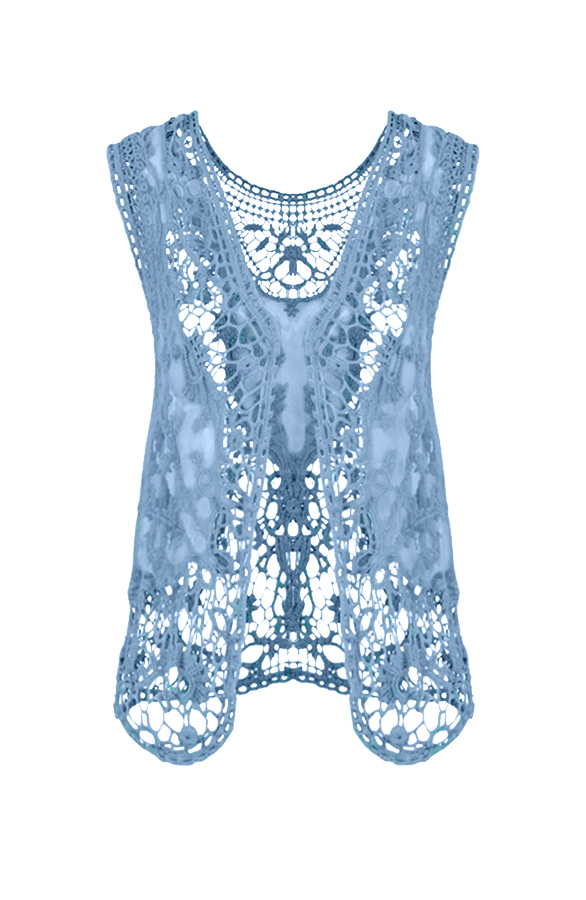 Lace Gilet Jeans Blue – shoparchief