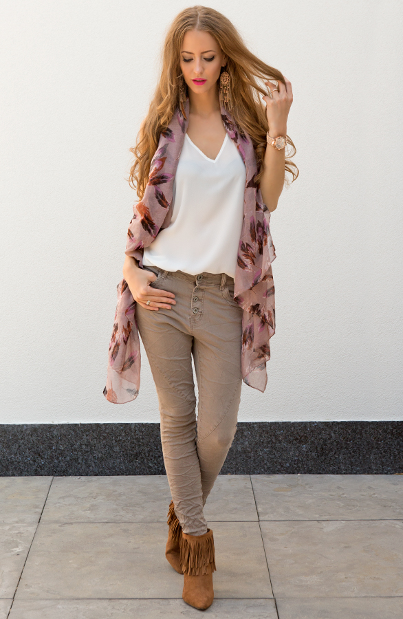 Feather Print Sjaal – shoparchief, foto 3