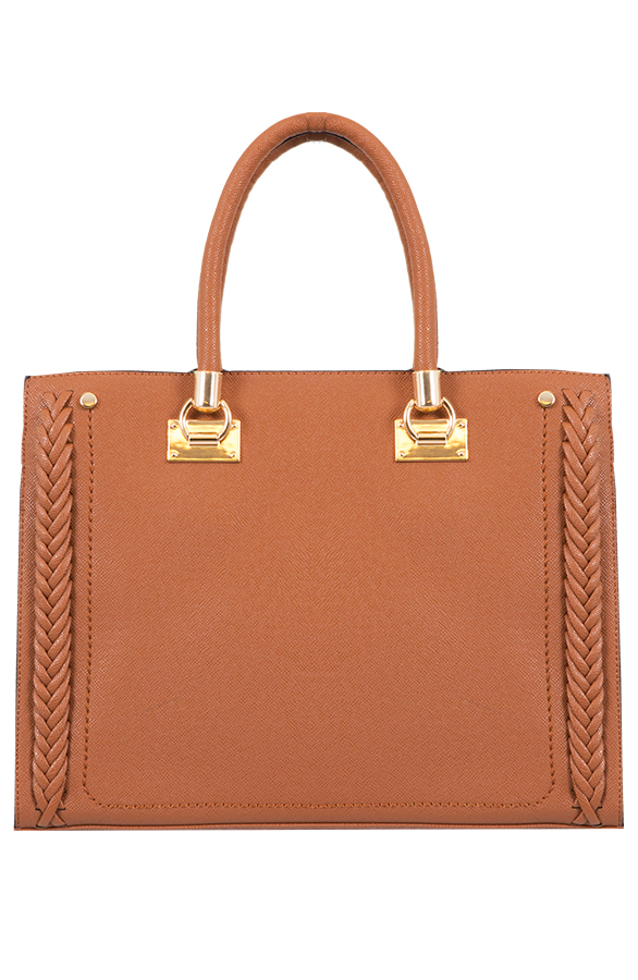 Braided Tote Bag Camel – shoparchief