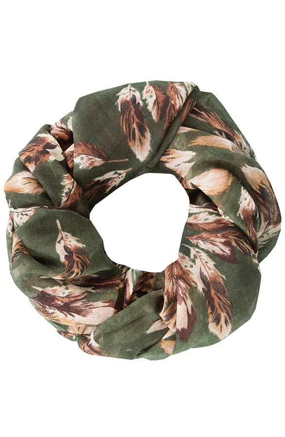 Feather Print Sjaal Army – shoparchief