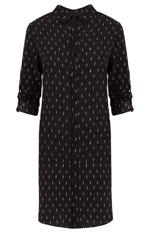 Leaves Long Blouse Black – shoparchief