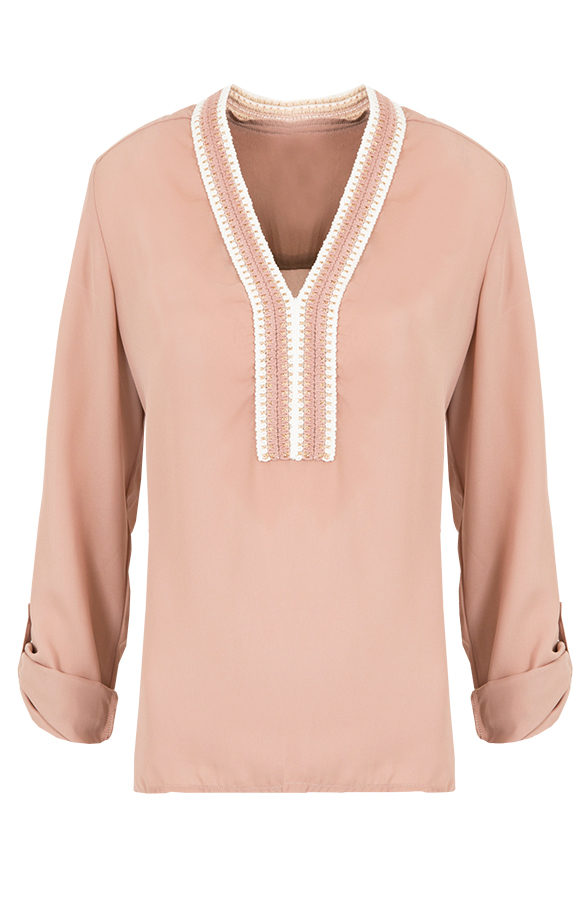 Lilly V Blouse Blush – shoparchief