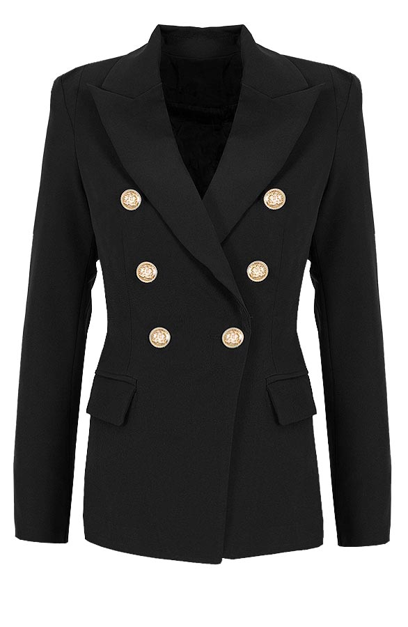 Luxury Button Blazer 2.0 Black – shoparchief