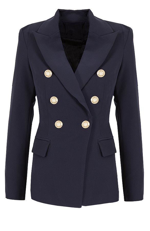 Luxury Button Blazer 2.0 Navy – shoparchief