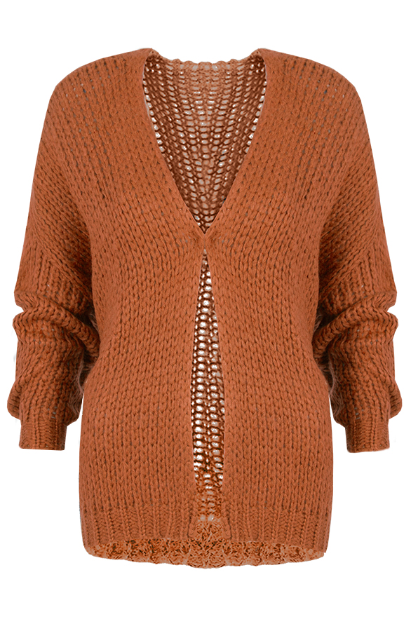 Oversized Cognac Cardigan – shoparchief