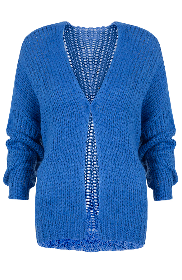 Oversized Kobalt Cardigan – shoparchief