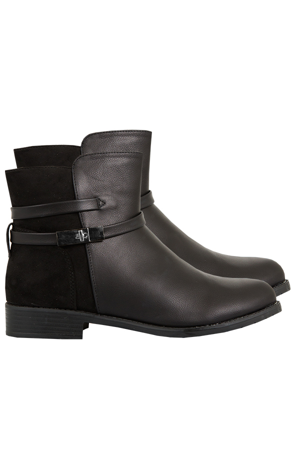 Suede Buckle Boots 2.0 Black – shoparchief