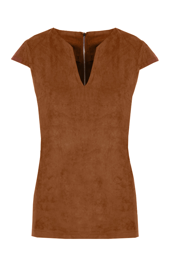 Suede Secret Top Cognac – shoparchief