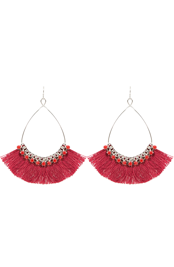 Tassel Oorbellen Bordeaux – shoparchief