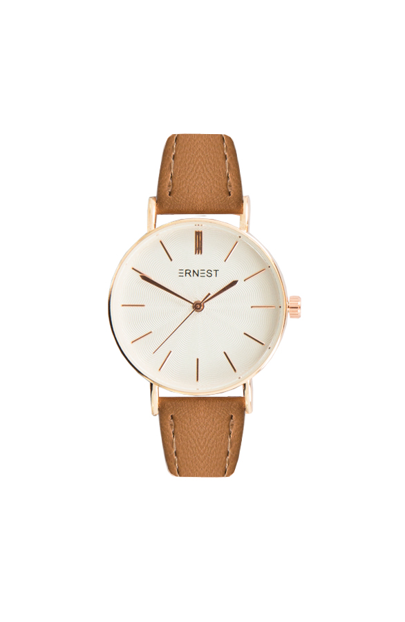 Leather Classy Watch Cognac – shoparchief