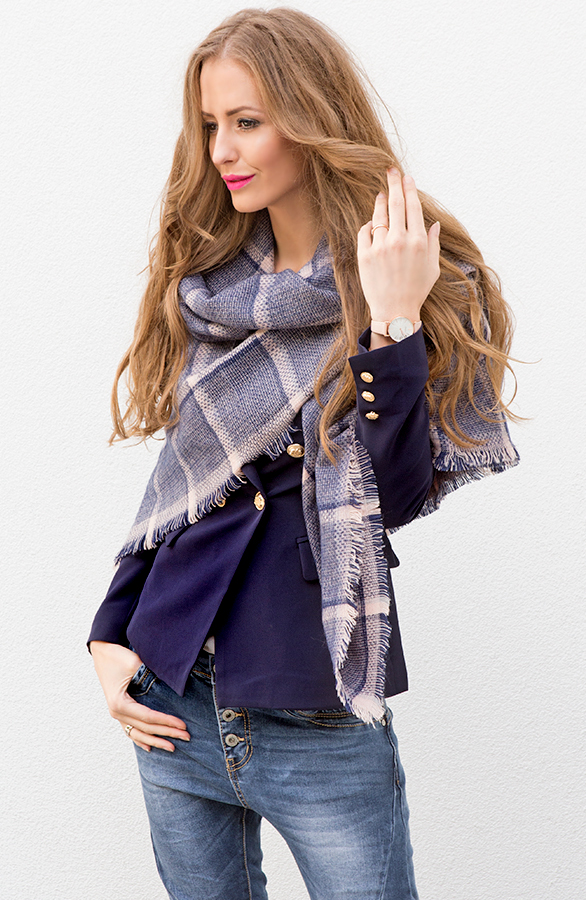 Colorblocking Print Sjaal Pink – shoparchief, foto 4