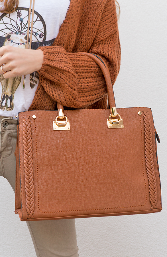 Braided Tote Bag Camel – shoparchief, foto 2