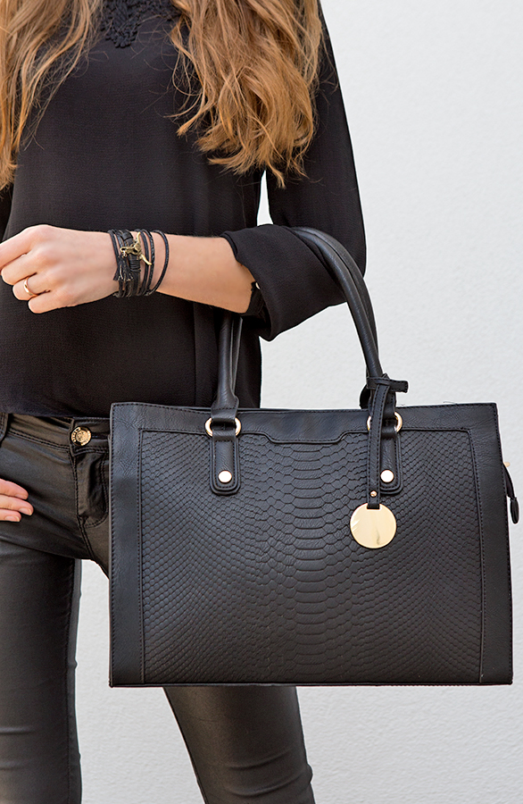 Snakeprint Frame Bag Black – shoparchief, foto 3