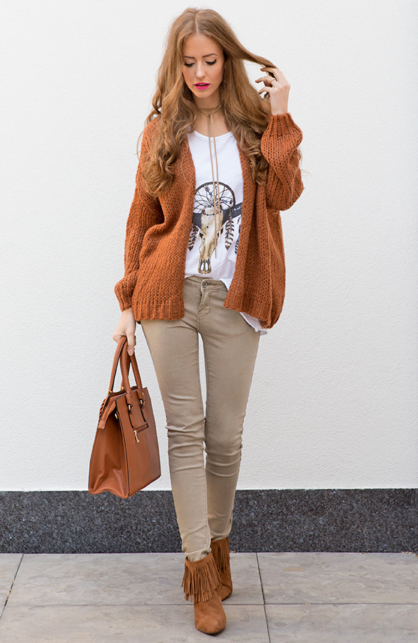 Oversized Cognac Cardigan – shoparchief, foto 5