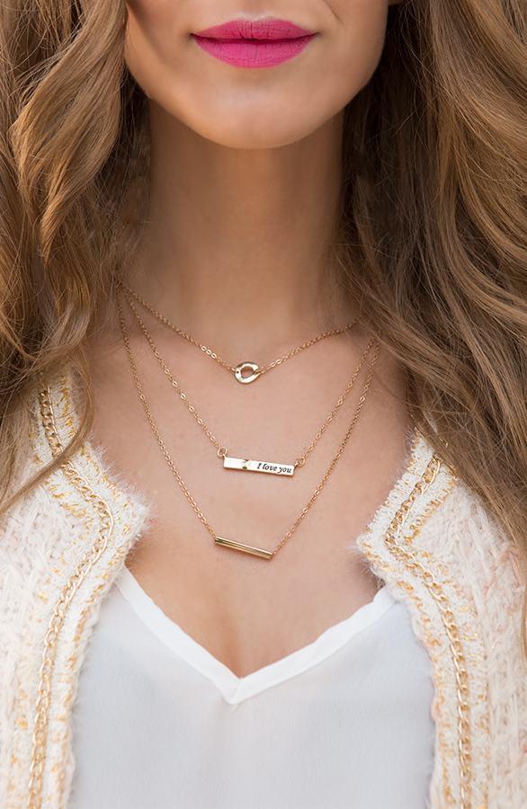Love Layered Necklace Gold – shoparchief, foto 3