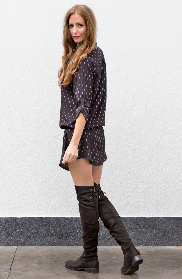 Leaves Long Blouse Black – shoparchief, foto 5