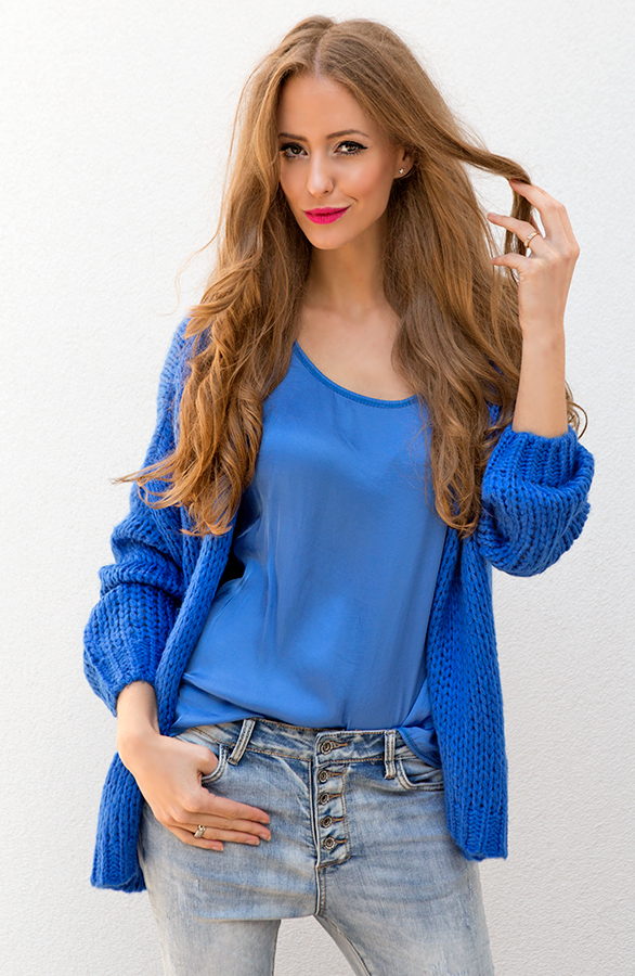 Oversized Kobalt Cardigan – shoparchief, foto 2