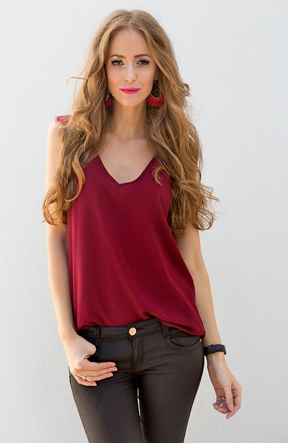 Perfect Lace Top Bordeaux – shoparchief, foto 2