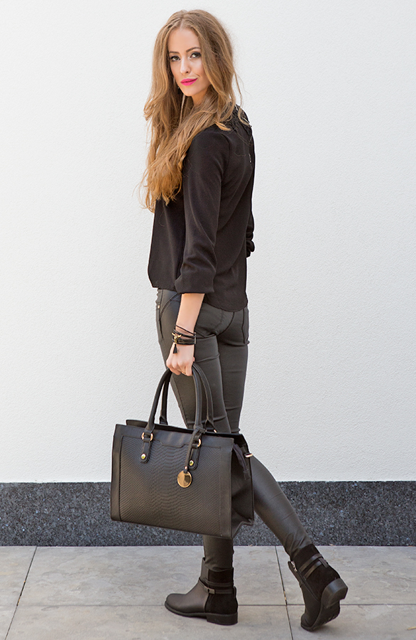 Snakeprint Frame Bag Black – shoparchief, foto 4