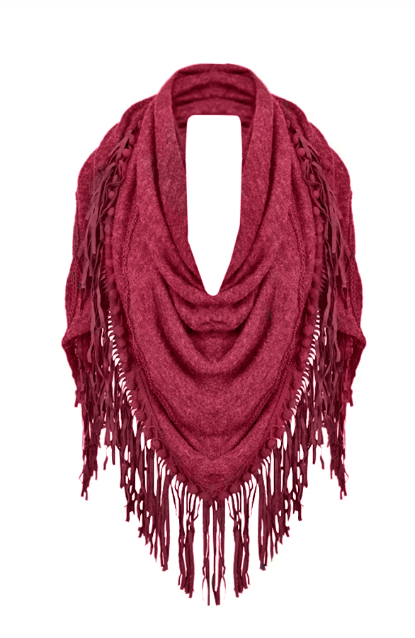 All About Fringe Sjaal Bordeaux – shoparchief