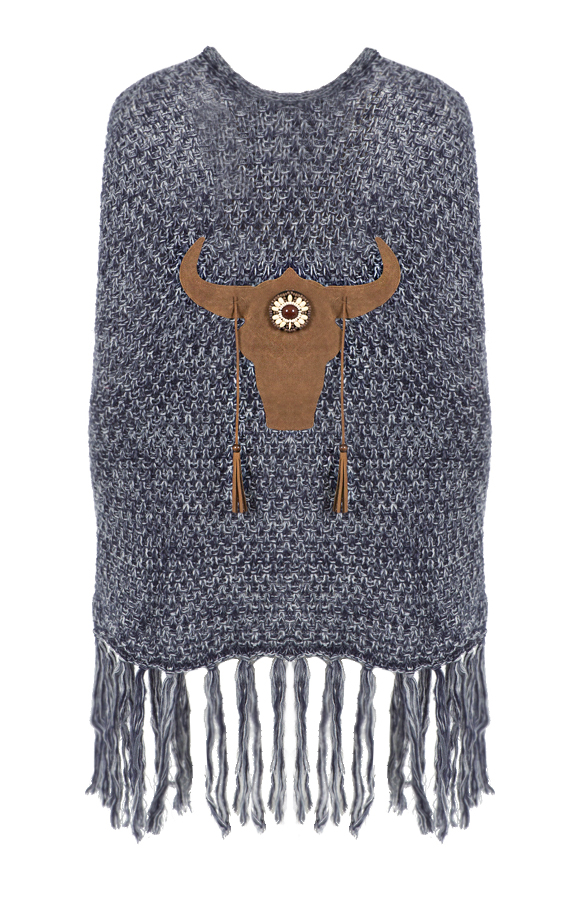 Buffalo Poncho Blue Melange – shoparchief