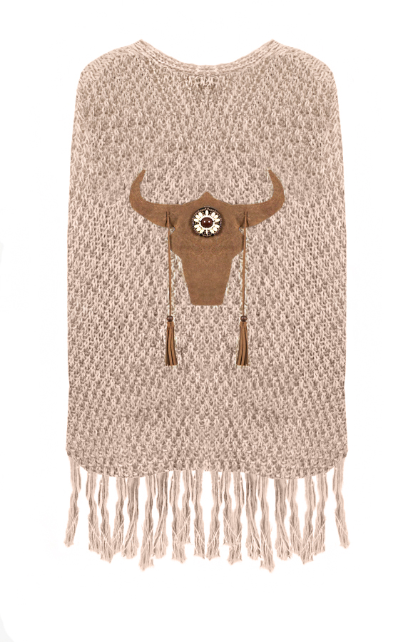 Buffalo Poncho Taupe Melange – shoparchief
