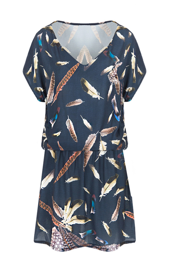 Elegant Feather Dress Blue – shoparchief