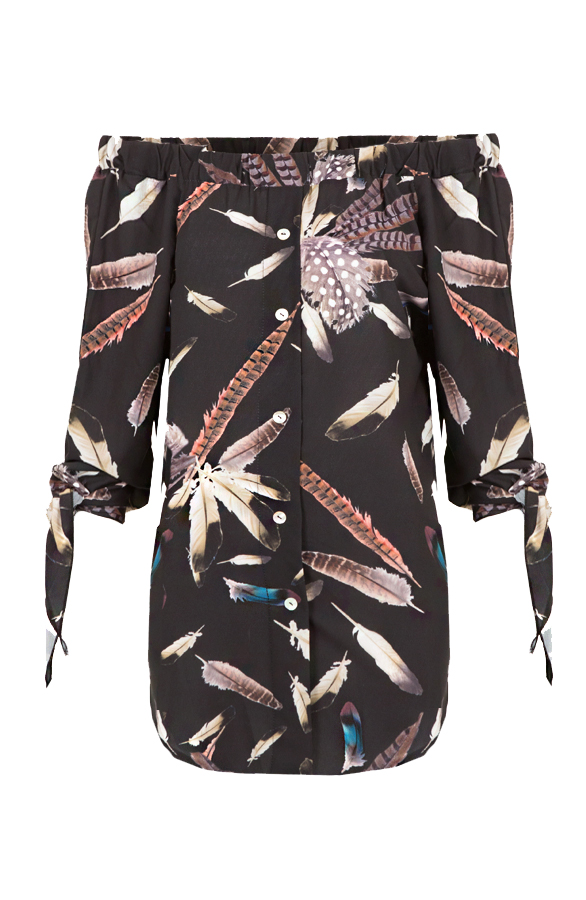 Feather Strapless Blouse Black – shoparchief