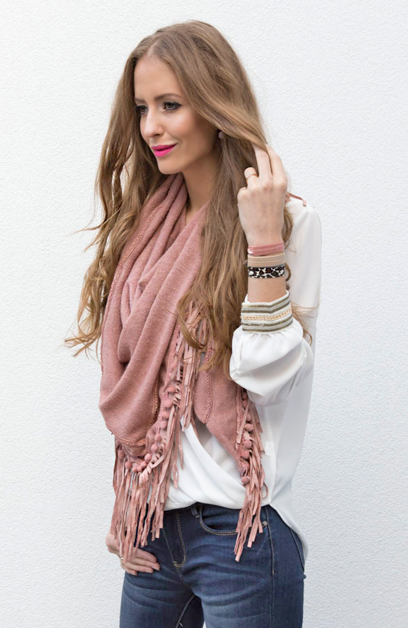 All About Fringe Sjaal Blush – shoparchief, foto 3