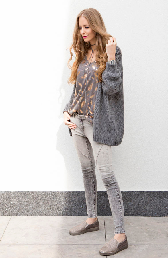 Oversized Grey Cardigan – shoparchief, foto 5