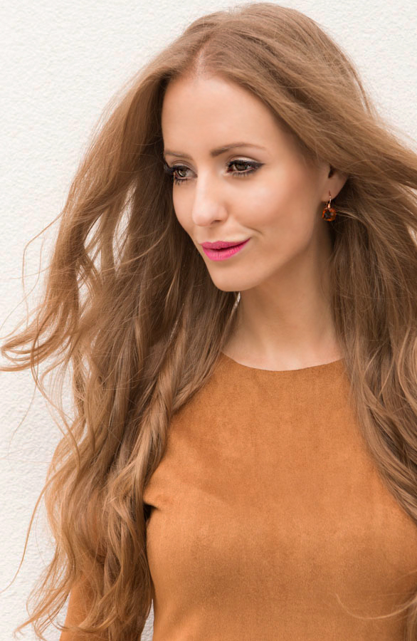 Suede Jurk Cognac – shoparchief, foto 6