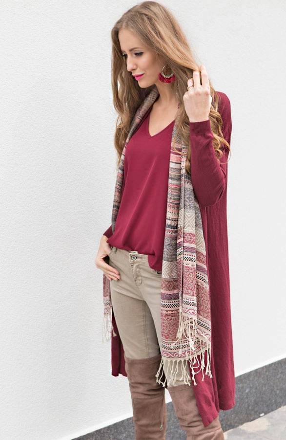 Tassel Oorbellen Bordeaux – shoparchief, foto 7