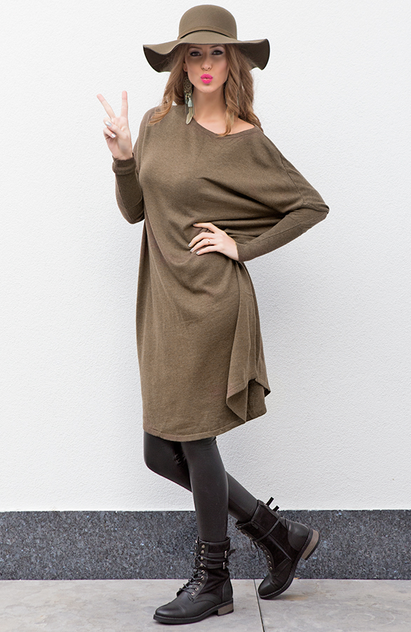 Long Oversized Tuniek Khaki – shoparchief, foto 4