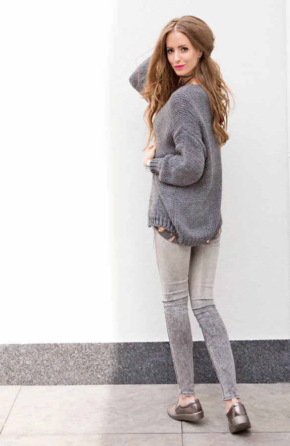 Oversized Grey Cardigan – shoparchief, foto 2
